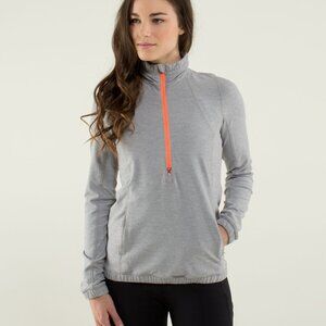 Lululemon Forthright 1/2 Zip Heathered Medium Grey / Ambient Grey